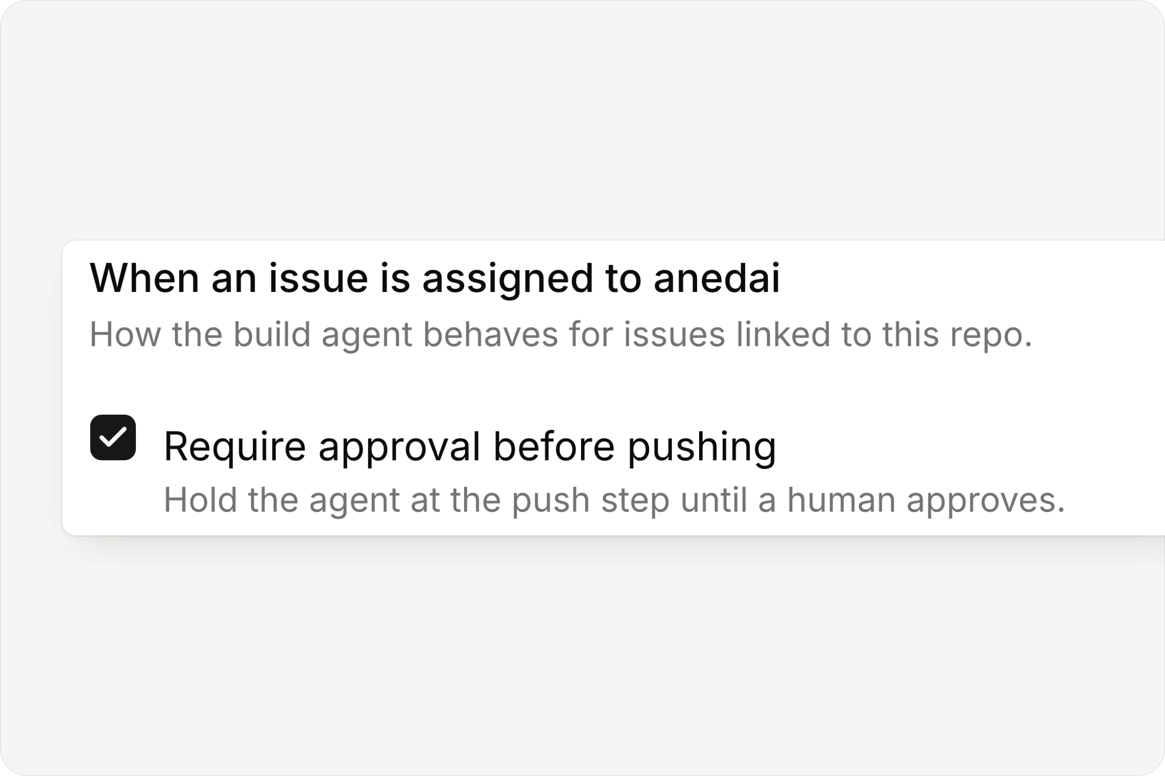 The Require approval before pushing setting