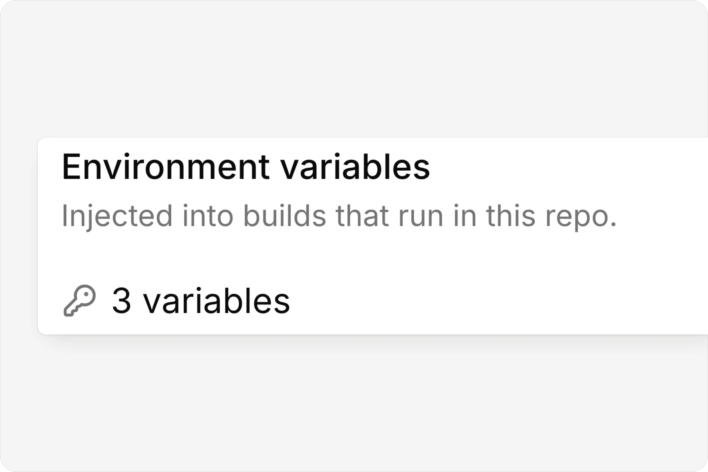 A repo's environment variables